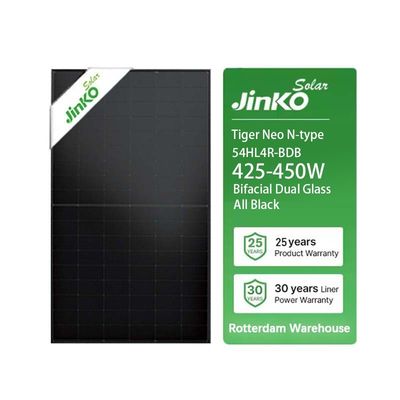 ソーラーパネル Jinko JKM425-450N-54HL4R-BDB 全黒 双面モジュール N型 モノ結晶108セル
